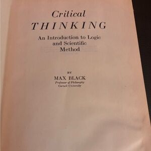 Critical Thinking Max Black 1947 Hardback Book